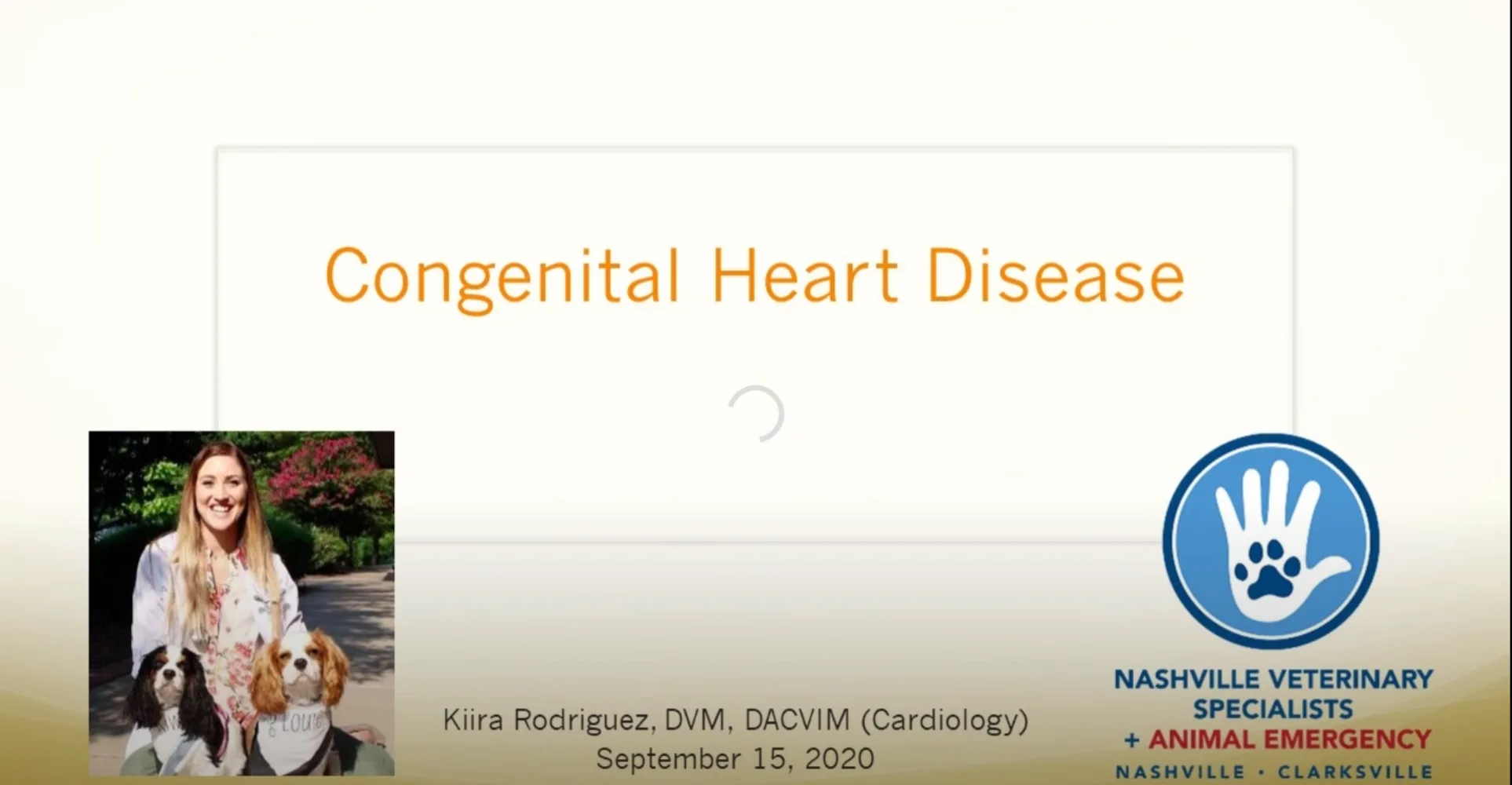 Video for Congenital Heart Disease in the Veterinary Patient at NVS